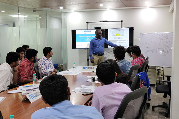 Mr. D. Karthikeyan, Assistant Head, EEPC India Technology Centre, Bengaluru delivering presentation at the session on 'Basic Engineering Statistics for Six Sigma Projects' - Batch2